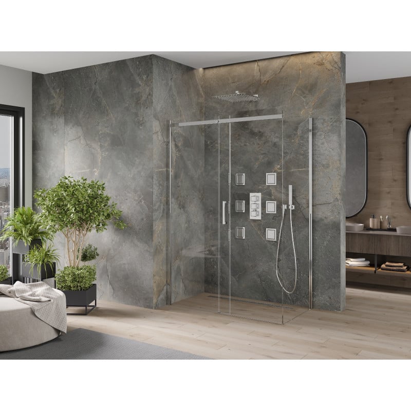 Mexen Omega cabine de douche coulissante 160 x 80 cm, transparent, chrome - 825-160-080-01-00