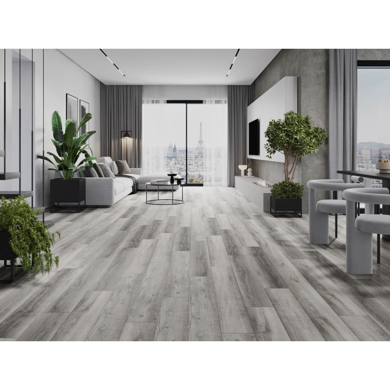 Mexen Santa Clara échantillon de panneaux vinyles SPC 6,5 mm, sous-couche IXPE 1,5 mm, 4 V-Fuge, Chêne - F1010-S
