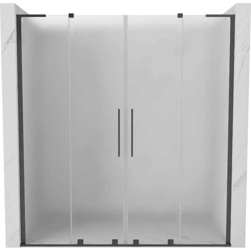 Mexen Velar L Duo portes de douche coulissantes 170 cm, dépoli, gris pistolet brossé - 871-170-003-32-66