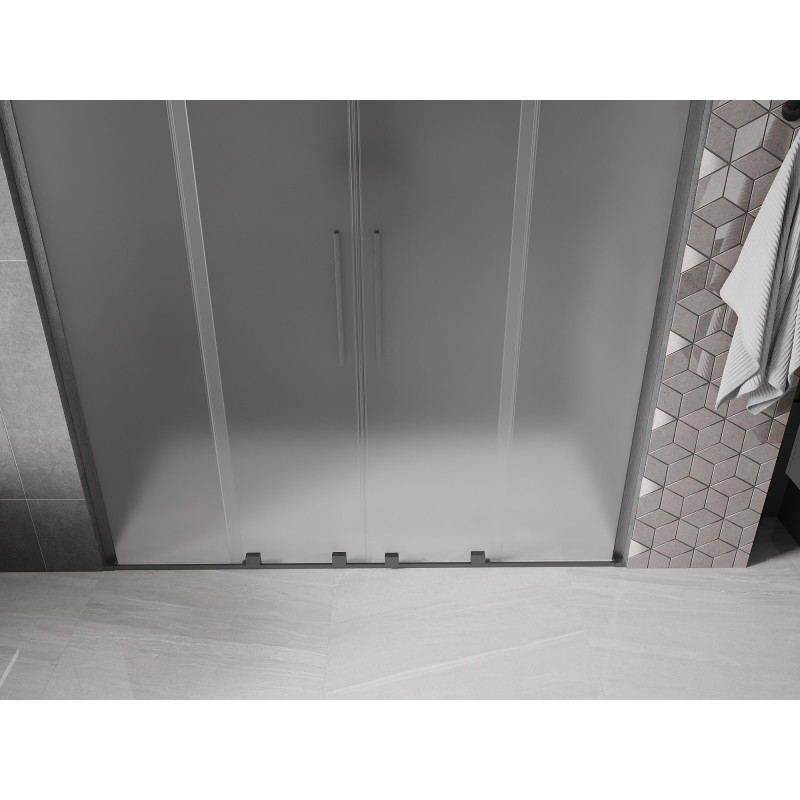 Mexen Velar L Duo portes de douche coulissantes 170 cm, dépoli, gris pistolet brossé - 871-170-003-32-66