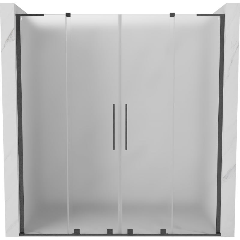 Mexen Velar L Duo portes de douche coulissantes 180 cm, givrée, gris canon brossé - 871-180-003-32-66