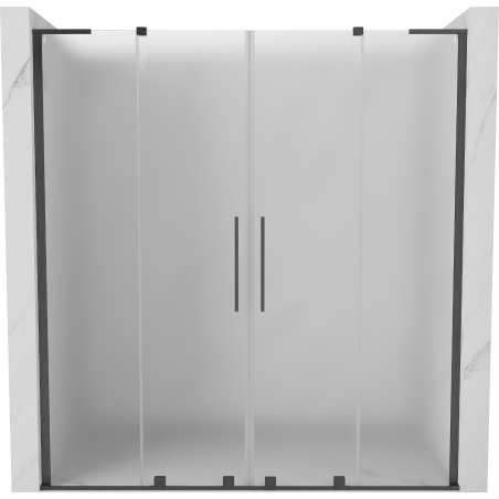 Mexen Velar L Duo portes de douche coulissantes 180 cm, givrée, gris canon brossé - 871-180-003-32-66