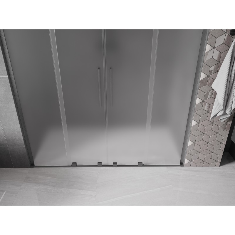 Mexen Velar L Duo porte de douche coulissantes 200 cm, givré, gris canon brossé - 871-200-003-32-66