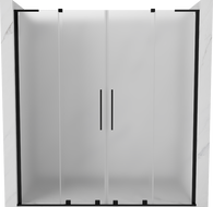 Porte de douche coulissante Mexen Velar L Duo 180 cm, givrée, noire - 871-180-003-32-70