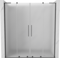 Mexen Velar L Duo portes de douche coulissantes 170 cm, givré, gun metal - 871-170-003-32-95