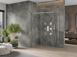 Mexen Omega cabine de douche coulissante 160 x 90 cm, transparent, chrome - 825-160-090-01-00