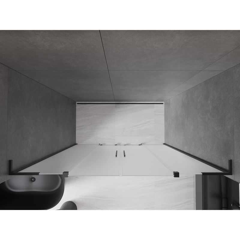 Mexen Velar L Duo porte de douche coulissante 180 cm, givrée, noire - 871-180-003-32-70