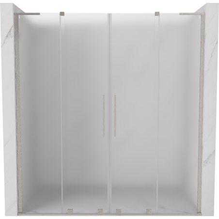 Mexen Velar L Duo portes de douche coulissantes 180 cm, givre, nickel brossé - 871-180-003-32-97