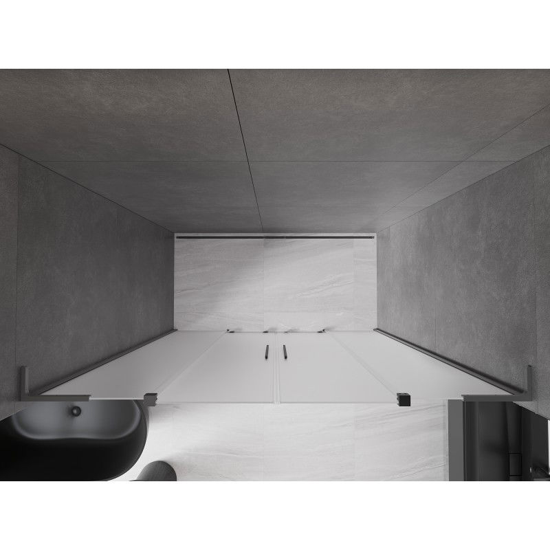 Mexen Velar L Duo portes de douche coulissantes 200 cm, givré, gun metal - 871-200-003-32-95
