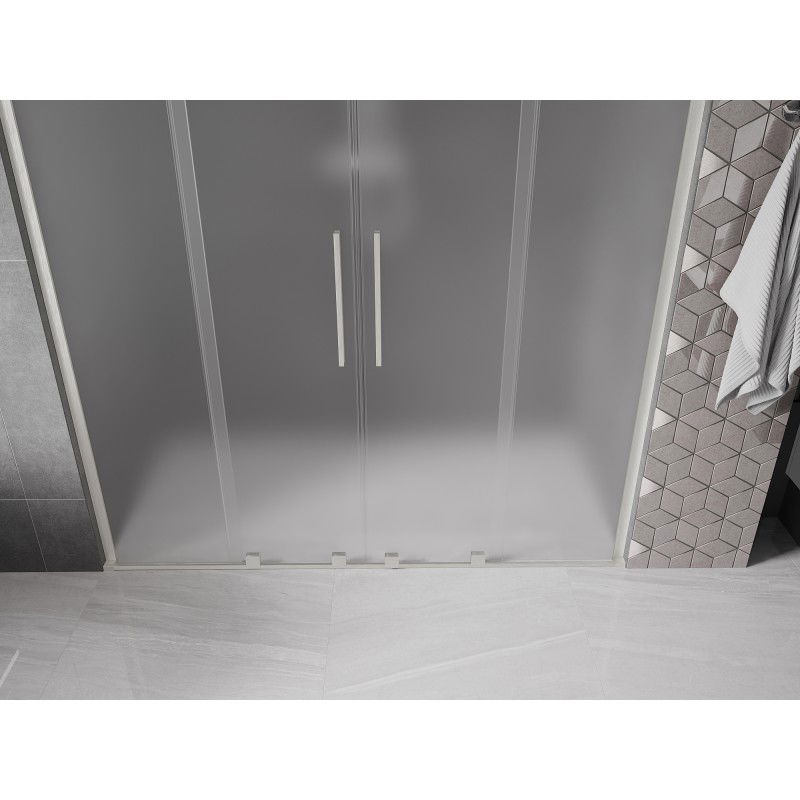 Mexen Velar L Duo portes de douche coulissantes 180 cm, givre, nickel brossé - 871-180-003-32-97
