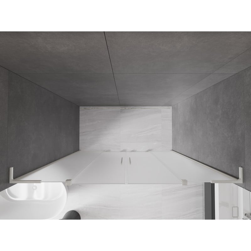 Mexen Velar L Duo portes de douche coulissantes 200 cm, givré, nickel brossé - 871-200-003-32-97