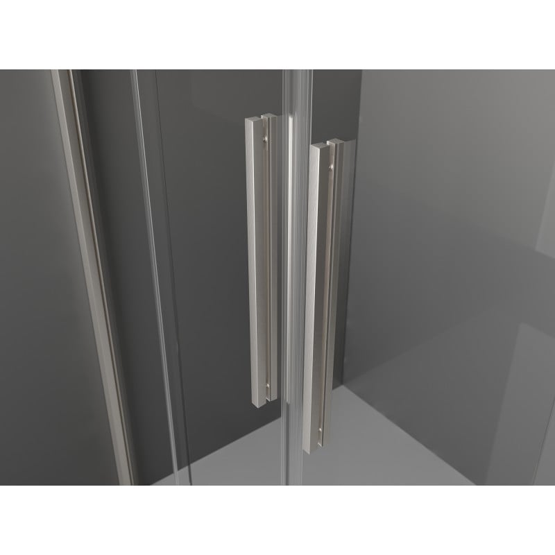 Mexen Velar L Duo portes de douche coulissantes 200 cm, givré, nickel brossé - 871-200-003-32-97