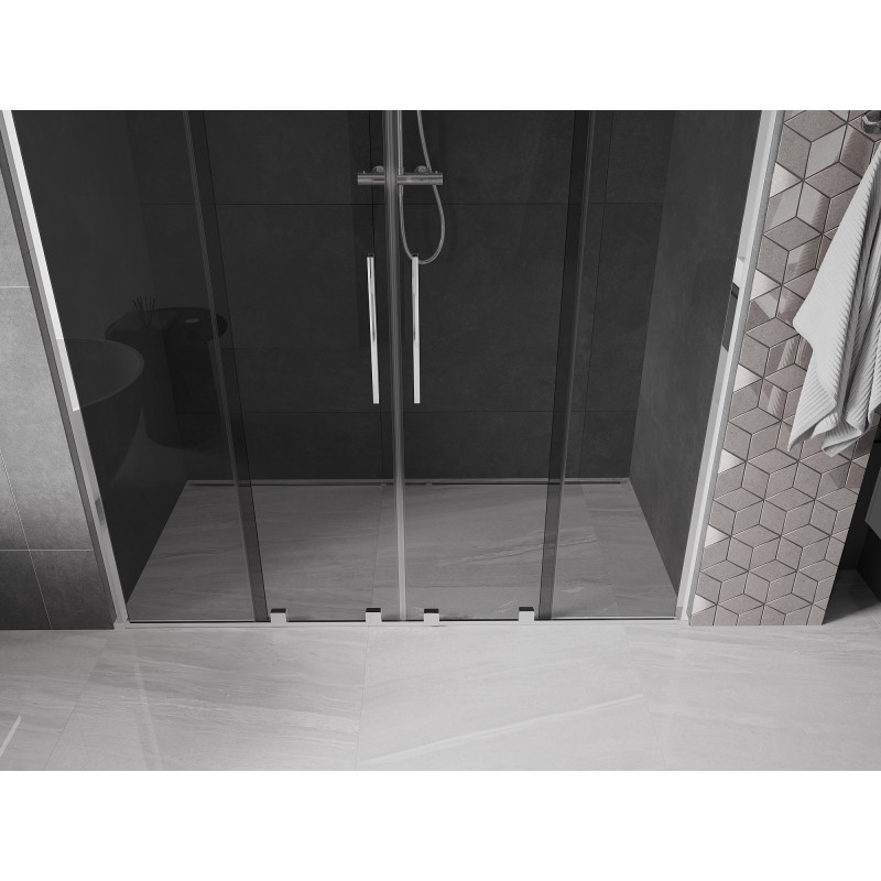 Mexen Velar L Duo porte de douche coulissantes 180 cm, graphite, chrome - 871-180-003-42-01