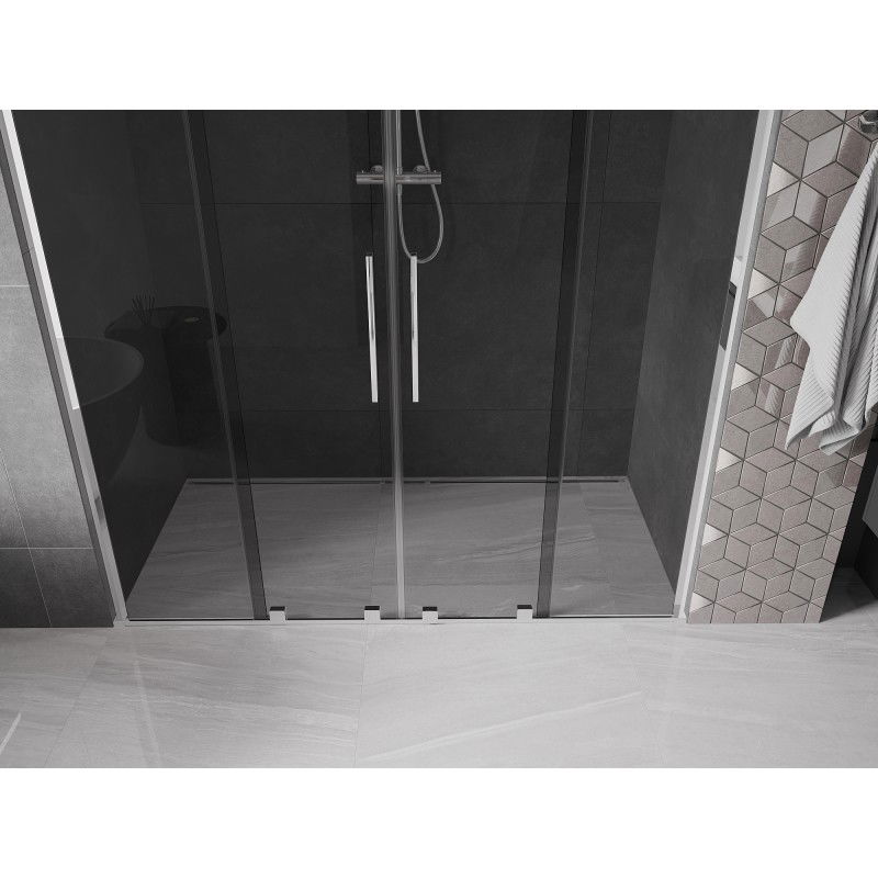 Mexen Velar L Duo portes de douche coulissantes 170 cm, graphite, chrome - 871-170-003-42-01