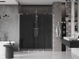 Mexen Velar L Duo porte de douche coulissantes 180 cm, graphite, chrome - 871-180-003-42-01