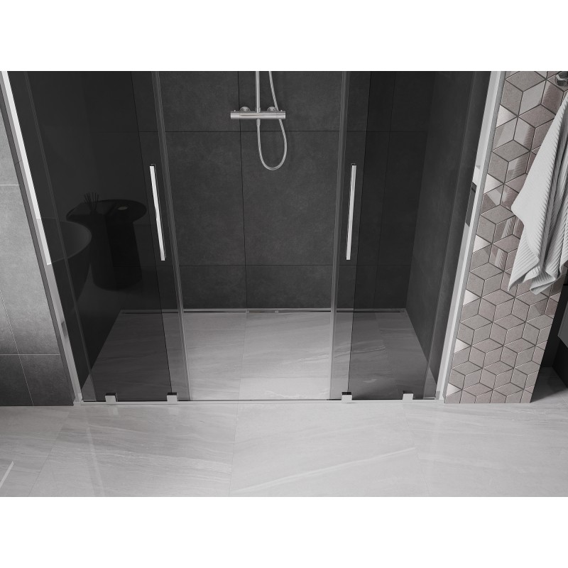 Mexen Velar L Duo porte de douche coulissantes 180 cm, graphite, chrome - 871-180-003-42-01