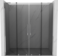 Mexen Velar L Duo porte de douche coulissante 200 cm, graphite, chrome - 871-200-003-42-01