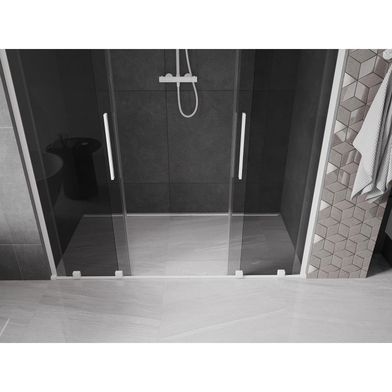 Mexen Velar L Duo porte de douche coulissante 170 cm, graphite, blanc - 871-170-003-42-20
