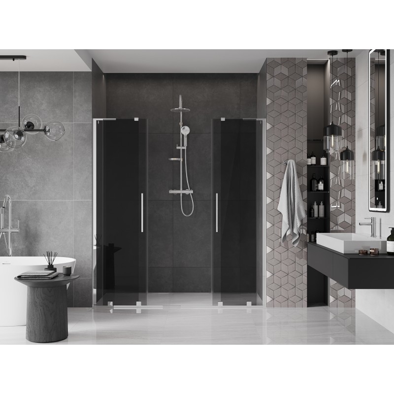 Mexen Velar L Duo porte de douche coulissantes 180 cm, graphite, chrome - 871-180-003-42-01