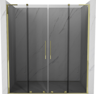 Mexen Velar L Duo portes de douche coulissantes 180 cm, graphite, or - 871-180-003-42-50
