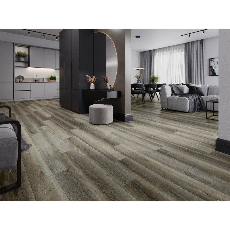 Mexen Aspen échantillon de panneaux en vinyle 1240 x 182 mm SPC 6,5 mm, sous-couche IXPE 1,5 mm, 4 V-Joint, Chêne - F1012-S