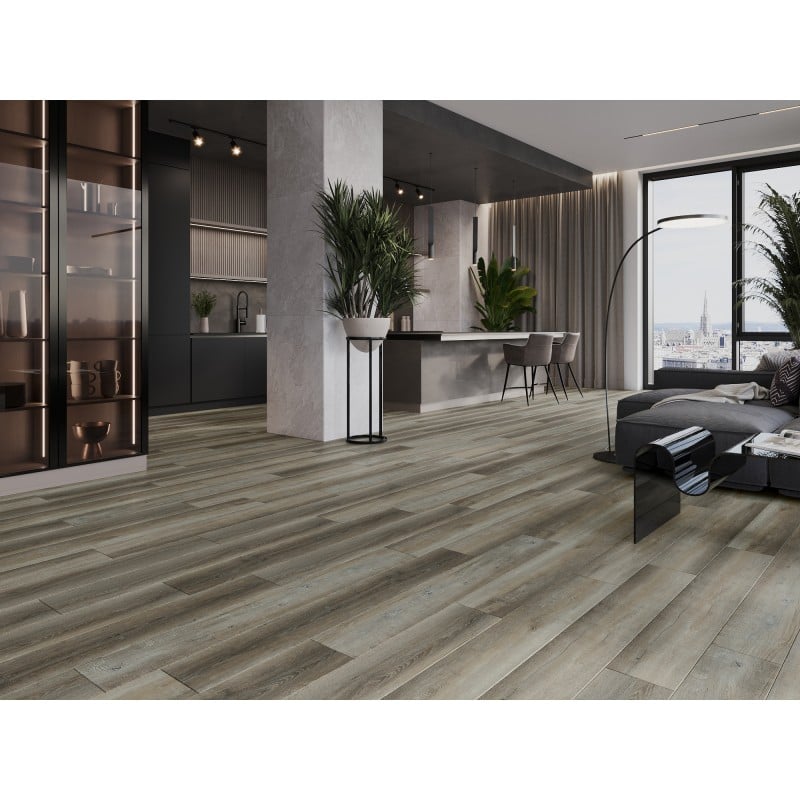 Mexen Aspen échantillon de panneaux vinyles SPC 6,5 mm, sous-couche IXPE 1,5 mm, 4 V-Fuge, Chêne - F1012-S