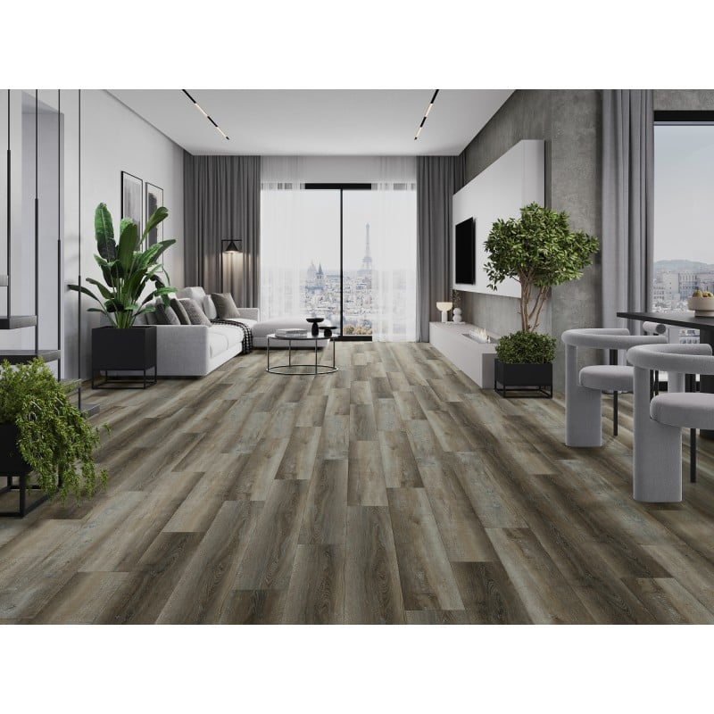 Mexen Aspen échantillon de panneaux vinyles SPC 6,5 mm, sous-couche IXPE 1,5 mm, 4 V-Fuge, Chêne - F1012-S