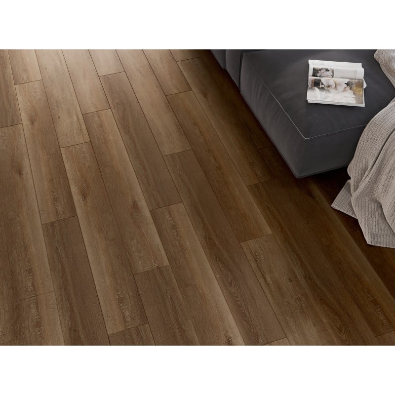 Mexen Queen Creek échantillon de panneaux en vinyle SPC 6,5 mm, sous-couche IXPE 1,5 mm, 4 V-Fugues, Chêne - F1013-S