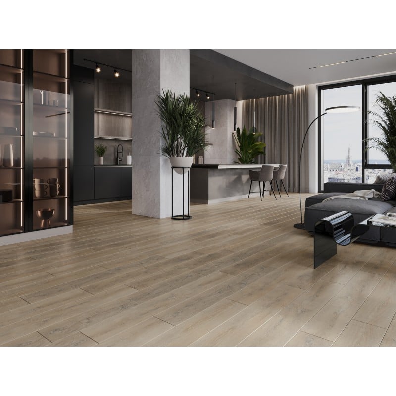 Mexen Casa Grande échantillon de panneaux vinyles SPC 6,5 mm, sous-couche IXPE 1,5 mm, 4 V-Joint, Chêne - F1014-S
