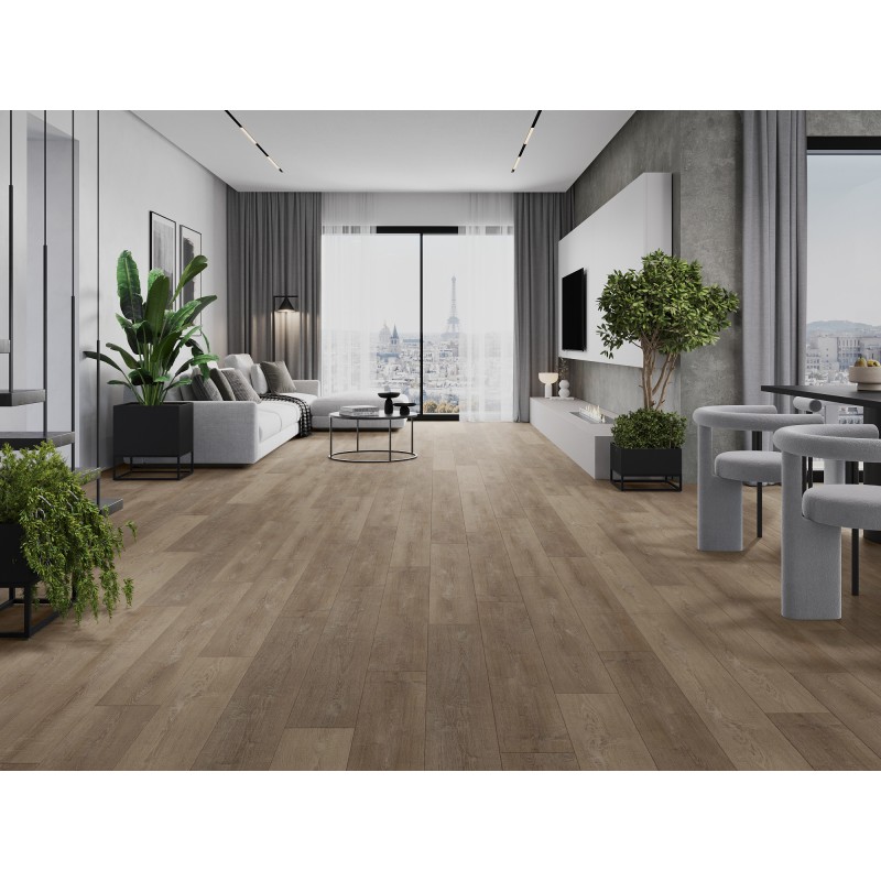 Mexen Windsor échantillon de panneaux vinyles SPC 6,5 mm, sous-couche IXPE 1,5 mm, 4 V-Fuga, Chêne - F1016-S