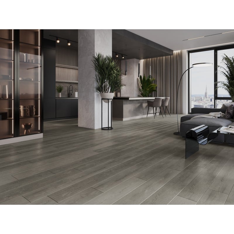 Mexen New Albany échantillon de panneaux vinyles SPC 6,5 mm, sous-couche IXPE 1,5 mm, 4 V-Joint, Chêne - F1017-S