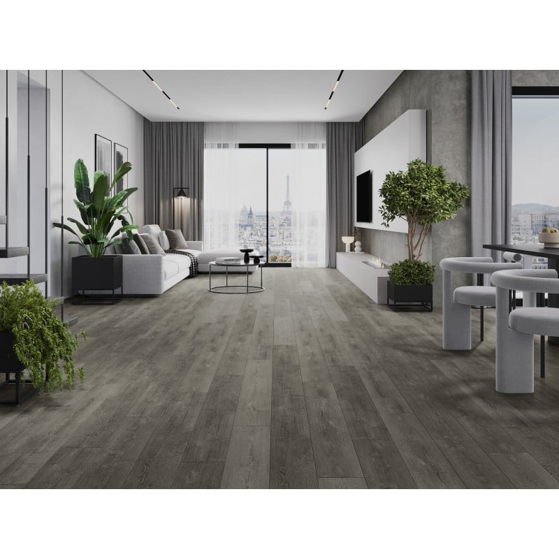 Mexen New Albany échantillon de panneaux vinyles SPC 6,5 mm, sous-couche IXPE 1,5 mm, 4 V-Joint, Chêne - F1017-S