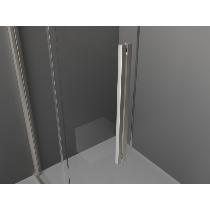 Mexen Velar paroi de douche coulissante Walk-in 80 x 200 cm, transparent 8 mm, nickel brossé - 871-080-000-03-97