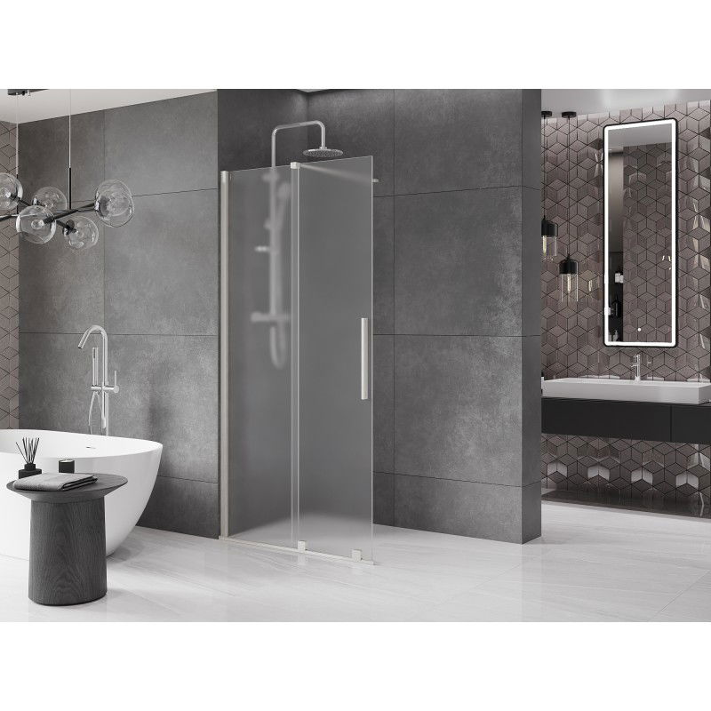 Mexen Velar paroi de douche coulissante Walk-in 70 x 200 cm, givre 8 mm, nickel brossé - 871-070-000-33-97