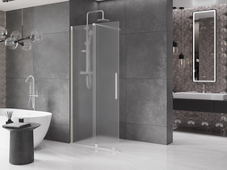 Cloison de douche coulissante Mexen Velar Walk-in 70 x 200 cm, givré 8 mm, nickel brossé - 871-070-000-33-97