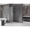 Mexen Velar paroi de douche coulissante Walk-in 110 x 200 cm, givrée 8 mm, nickel brossé - 871-110-000-33-97