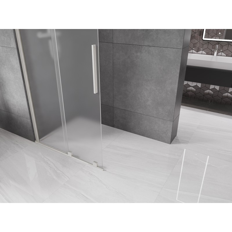 Mexen Velar paroi de douche coulissante Walk-in 85 x 200 cm, givre 8 mm, nickel brossé - 871-085-000-33-97