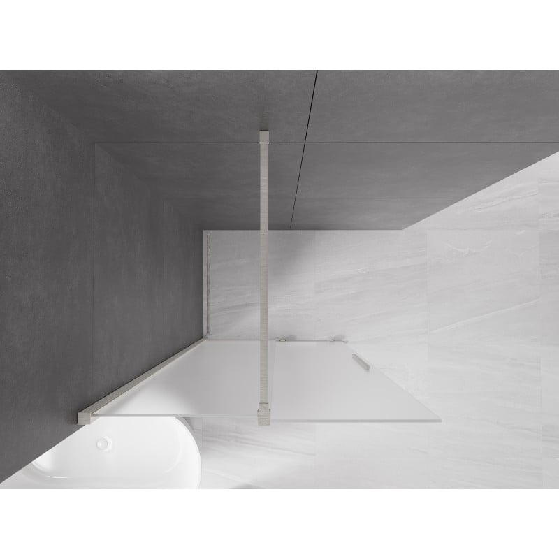 Mexen Velar paroi de douche coulissante Walk-in 110 x 200 cm, givre 8 mm, nickel brossé - 871-110-000-33-97