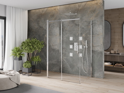 Mexen Omega cabine de douche 3 parois, coulissante 100 x 90 cm, transparent, chrome - 825-100-090-01-00-3S