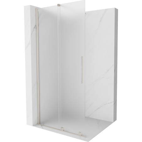 Mexen Velar paroi de douche coulissante Walk-in 100 x 200 cm, givrée 8 mm, nickel brossé - 871-100-000-33-97