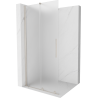 Mexen Velar paroi de douche coulissante Walk-in 100 x 200 cm, givrée 8 mm, nickel brossé - 871-100-000-33-97