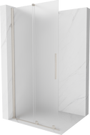 Mexen Velar paroi de douche coulissante Walk-in 100 x 200 cm, givrée 8 mm, nickel brossé - 871-100-000-33-97