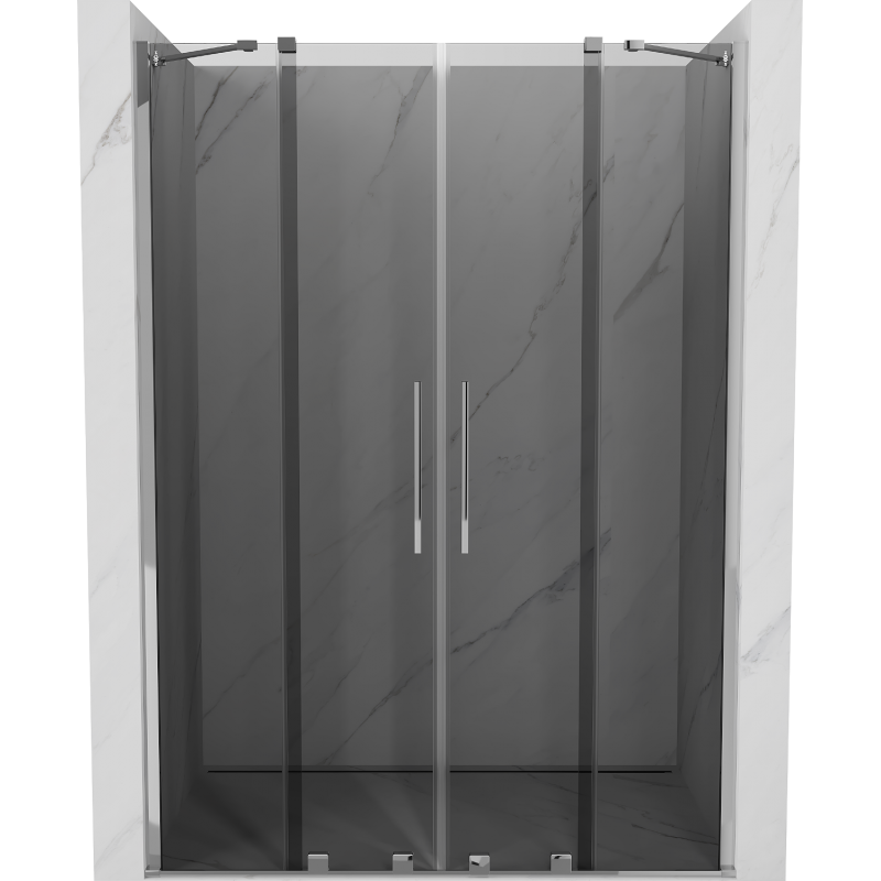 Mexen Velar Duo portes de douche coulissantes 140 cm, graphite, chrome - 871-140-000-42-01