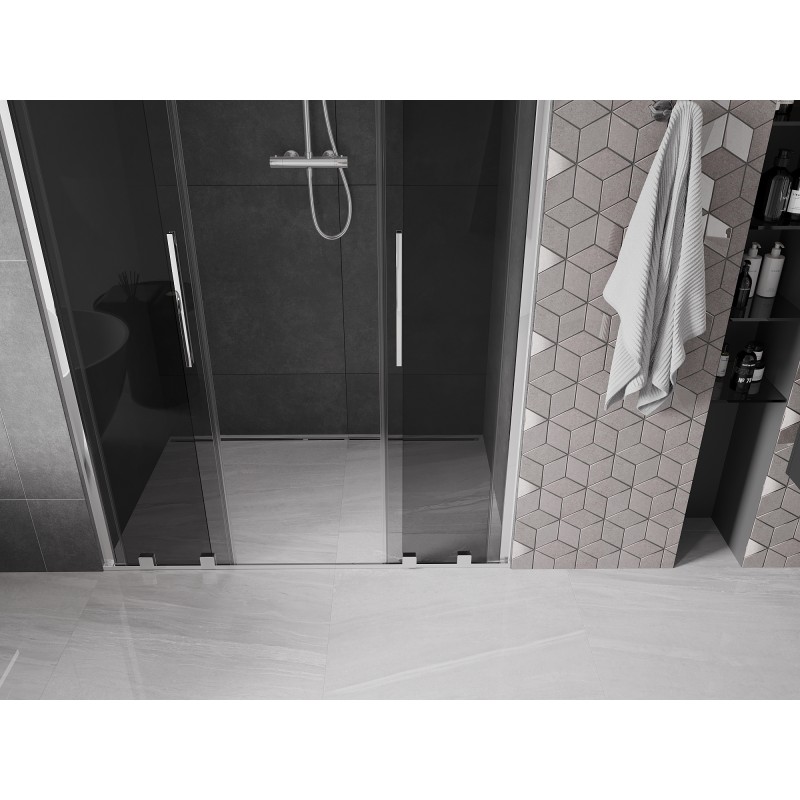 Mexen Velar Duo porte de douche coulissante 150 cm, graphite, chrome - 871-150-000-42-01
