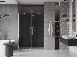 Mexen Velar Duo portes de douche coulissantes 140 cm, graphite, chrome - 871-140-000-42-01