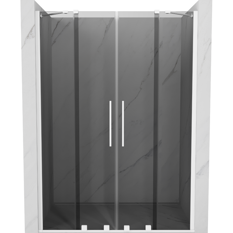 Porte de douche coulissante Mexen Velar Duo 140 cm, graphite, blanc - 871-140-000-42-20