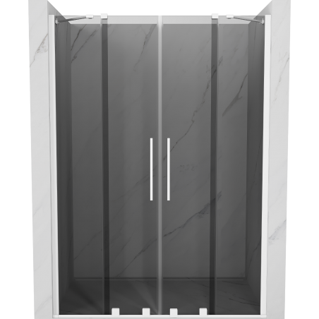 Porte de douche coulissante Mexen Velar Duo 140 cm, graphite, blanc - 871-140-000-42-20