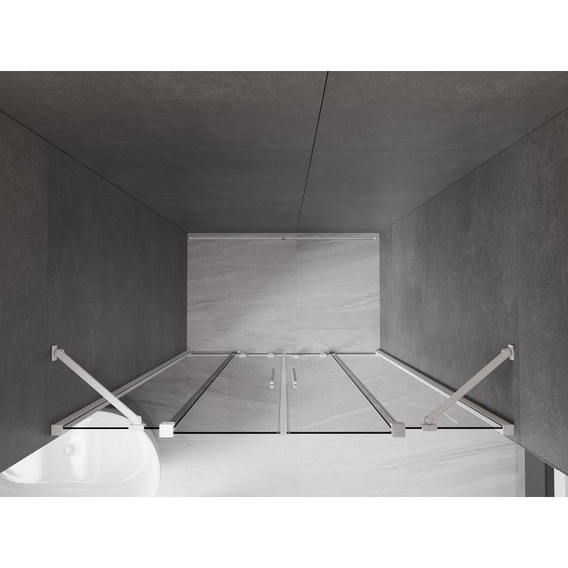 Mexen Velar Duo porte de douche coulissante 140 cm, graphite, blanc - 871-140-000-42-20