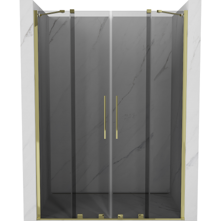 Mexen Velar Duo portes de douche coulissantes 160 cm, graphite, or - 871-160-000-42-50