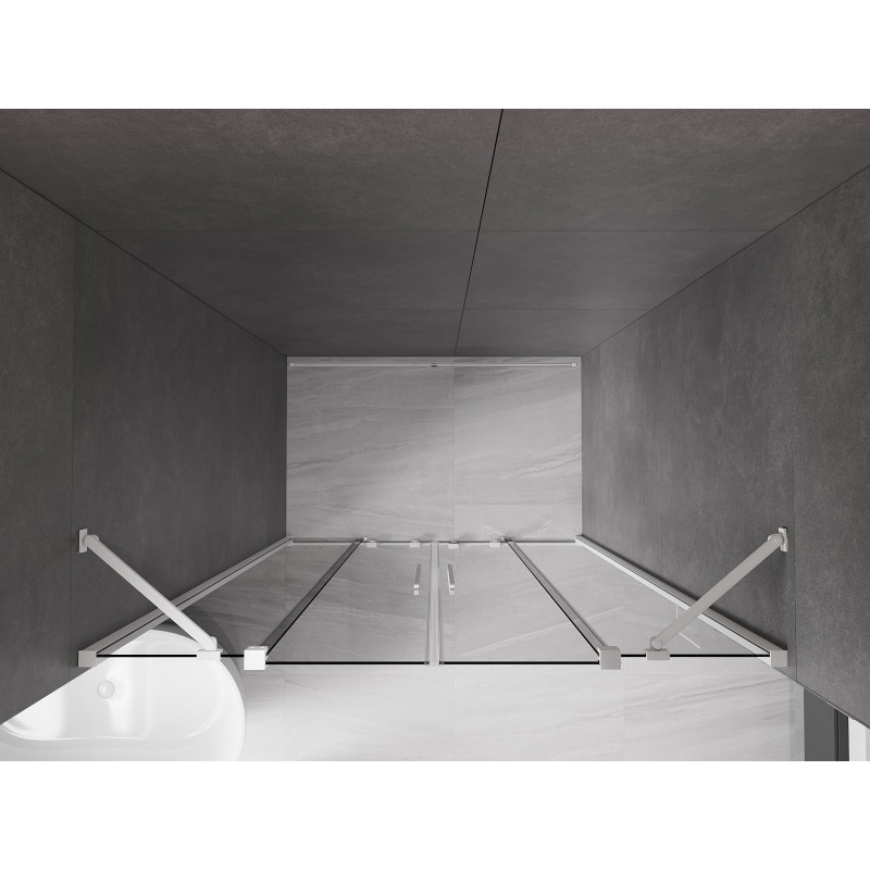 Mexen Velar Duo porte de douche coulissante 150 cm, graphite, blanc - 871-150-000-42-20